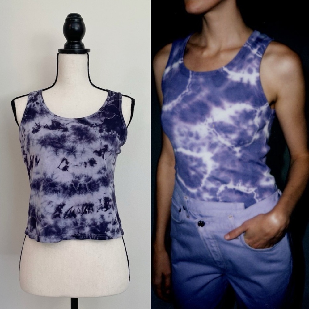 Vintage 90s Tie Dye Cropped Tank Top